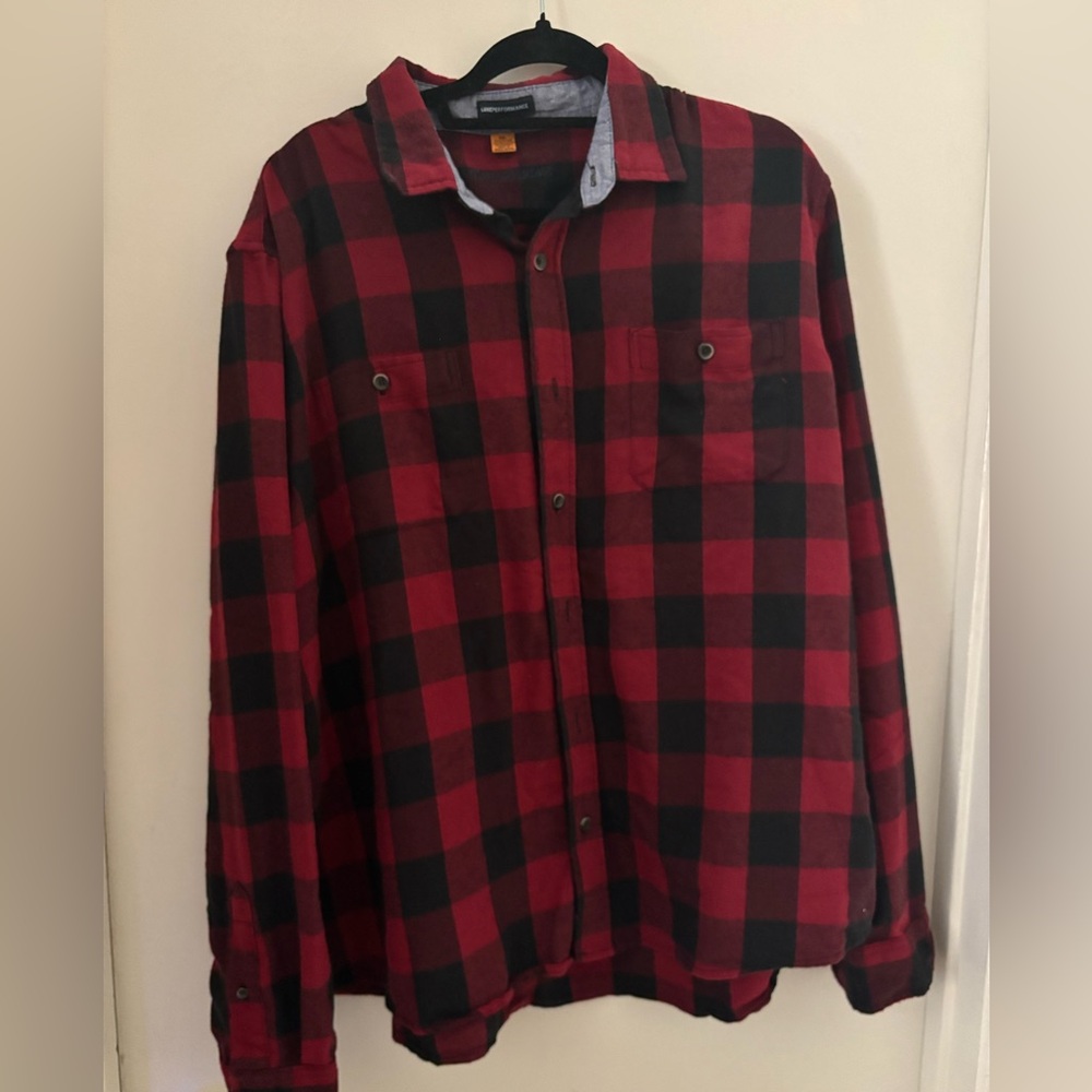 Tailor Vintage Luxe Performance Red Buffalo flannel Men’s Shirt Size XXL